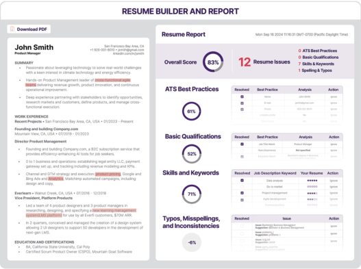 online resume score tool