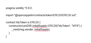 sample snippet of a basic ERC-20 contract