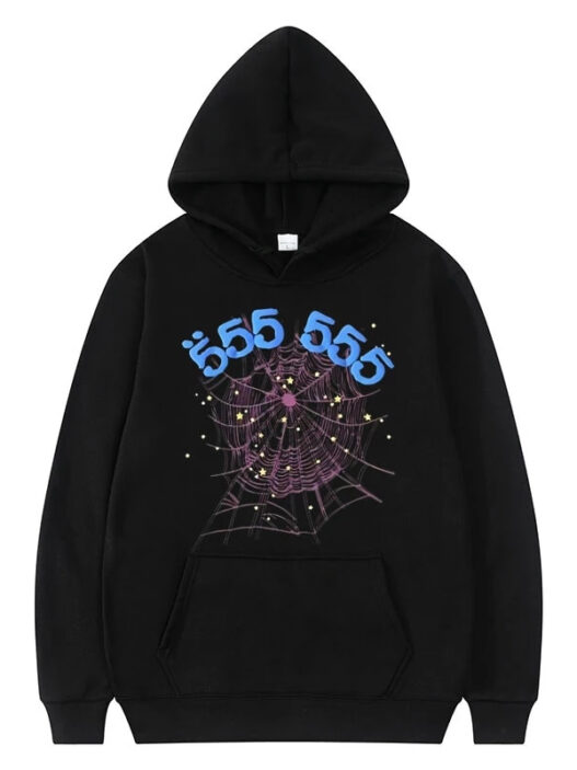 Sp5der 555555 Angel Number Men Black Hoodie