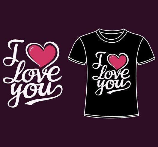 wearing a love t shirt