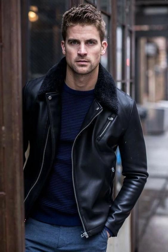 Simple Black Leather Jacket