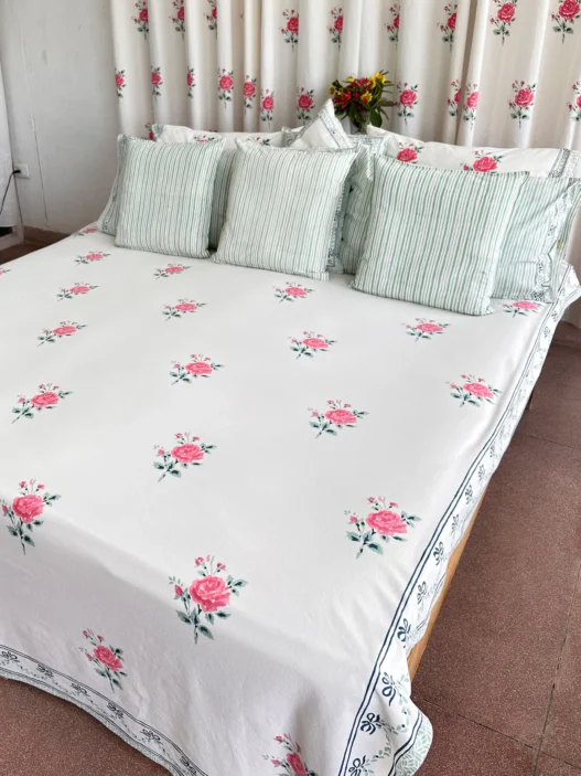 printed bedspreads, hand block printed bedspreads online, cotton bedsheets online