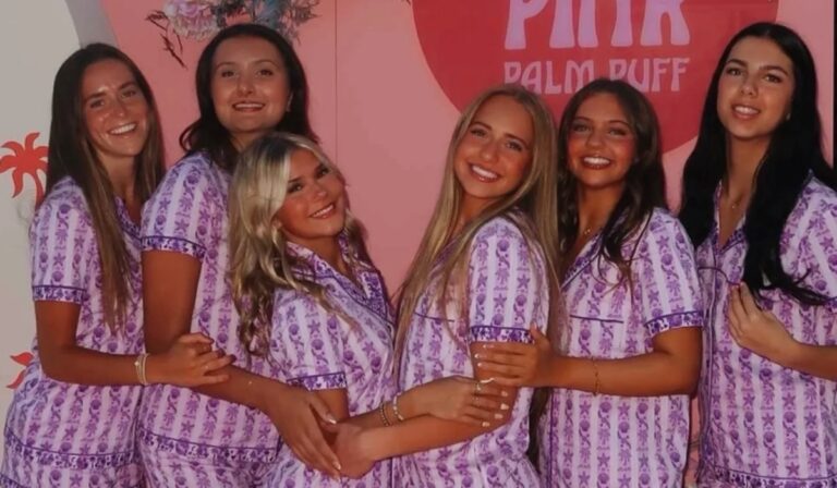 _Pink Palm Puff pajamas